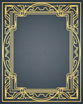 Elegant Gold Art Deco Frame Design Rug