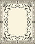 Ornate Floral Vine Border Design Rug
