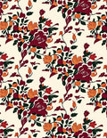 Rich Burgundy Floral Pattern Rug