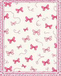 Pink Bows Swirls Pattern Rug