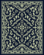 Ornate Floral Damask Pattern Rug