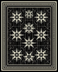 Geometric Starburst Patterned Art Deco Rug