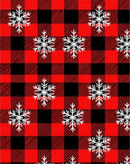 Red Black Buffalo Plaid Snowflake Pattern Rug