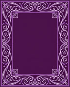 Elegant Purple Floral Scrollwork Rug