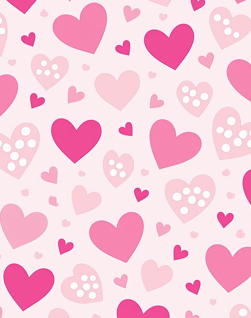 Pink Hearts Pattern Design Rug