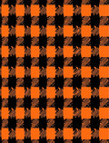 Bold Orange Black Checkered Pattern Rug