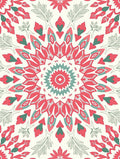 Coral Teal Floral Sunburst Rug