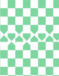 Mint Green White Geometric Pattern Rug