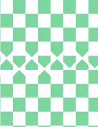 Mint Green White Geometric Pattern Rug