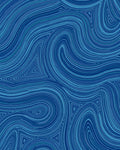 Abstract Blue Swirls Pattern Rug