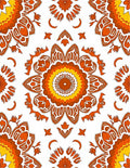 Orange Golden Radiant Mandala Design Rug