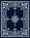 Ornate Floral Bordered Medallion Design Rug