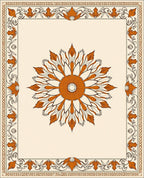 Orange Blossom Mandala Accent Rug