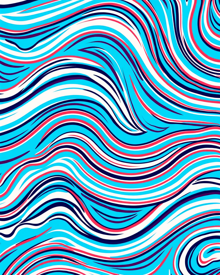 Abstract Aqua Swirl Pattern Design Rug