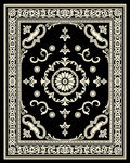 Elegant Black Cream Scroll Rug