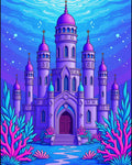Vivid Purple Castle Under the Sea Rug