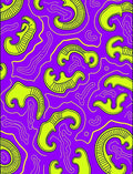 Vivid Yellow Curvy Abstract Pattern Rug