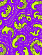 Vivid Yellow Curvy Abstract Pattern Rug