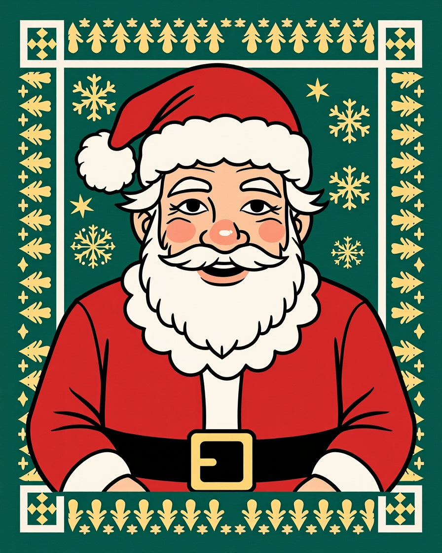 Holiday Santa Claus Festive Pattern Rug