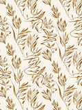 Botanical Line Art Abstract Cream Brown Rug