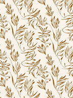 Botanical Line Art Abstract Cream Brown Rug