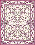 Ornate Magenta Swirl Pattern Rug