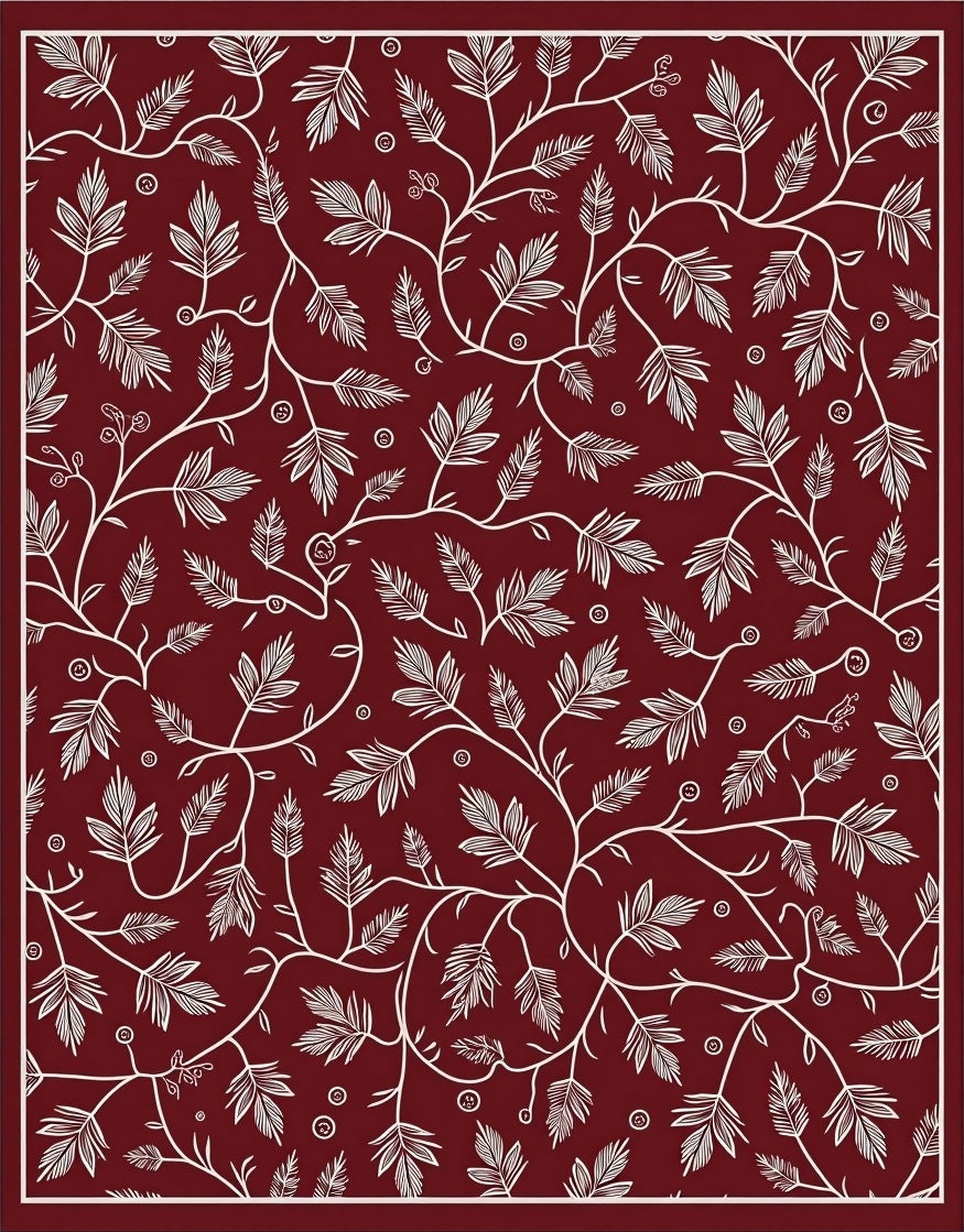 Vine And Leaf Pattern Design Rug