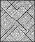 Intricate Black White Maze Pattern Rug
