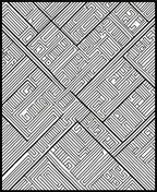 Intricate Black White Maze Pattern Rug