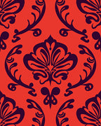 Bold Damask Floral Pattern Rug