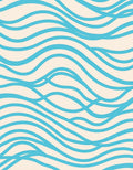 Abstract Blue Wavy Lines Design Rug
