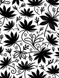 Bold Floral Outline And Silhouette Design Rug