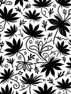 Bold Floral Outline And Silhouette Design Rug