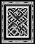 Black White Geometric Maze Inlay Rug