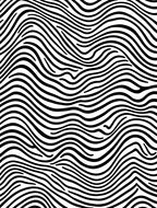 Bold Black White Wavy Stripes Rug