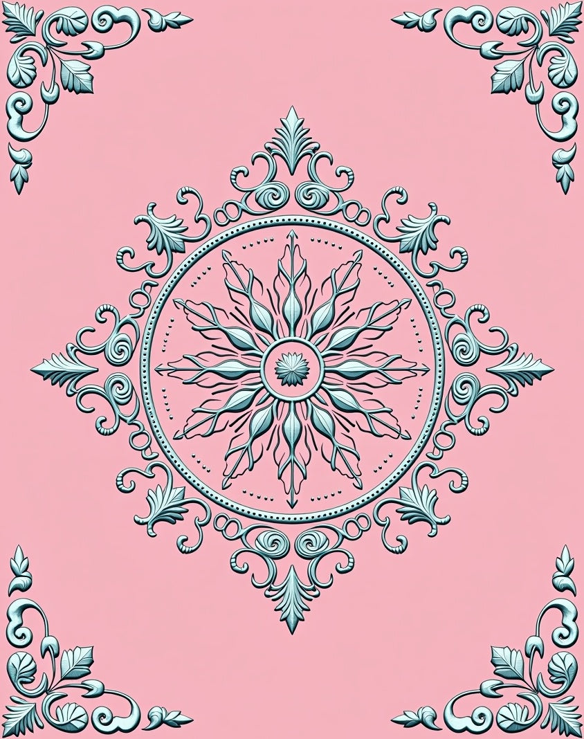 Ornate Floral Medallion Design Rug