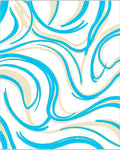 Aqua and Beige Swirl Design Rug