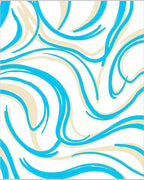 Aqua and Beige Swirl Design Rug
