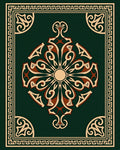 Emerald Green Sunburst Bordered Rug