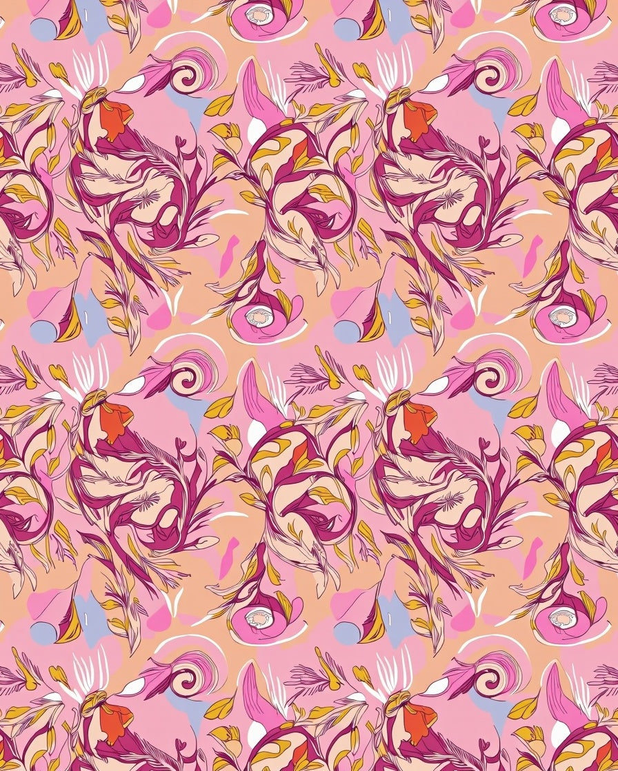 Vintage Floral Swirls Pattern Rug