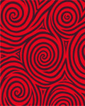 Bold Red Swirl Geometric Pattern Rug