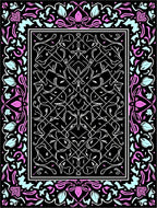 Bold Floral Vines Geometric Pattern Rug