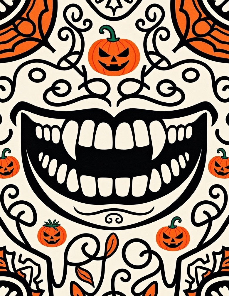 Spooky Jack o Lantern Smile Rug