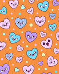 Whimsical Heart Characters Pattern Rug