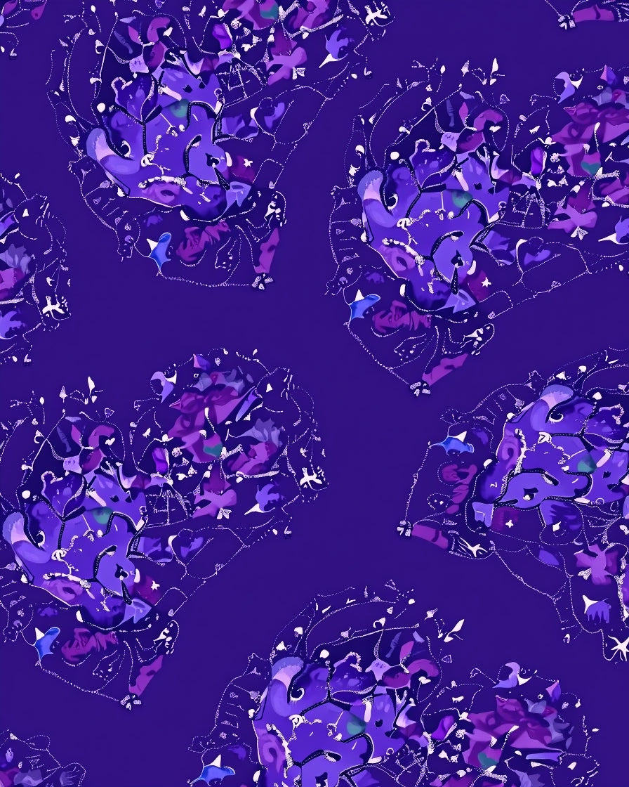 Abstract Purple Floral Splash Design Rug