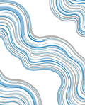 Abstract Blue Gray Swirls Rug