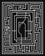 Minimalist Geometric Maze Pattern Rug
