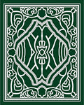 Dark Green White Classic Scroll Pattern Rug