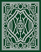 Dark Green White Classic Scroll Pattern Rug