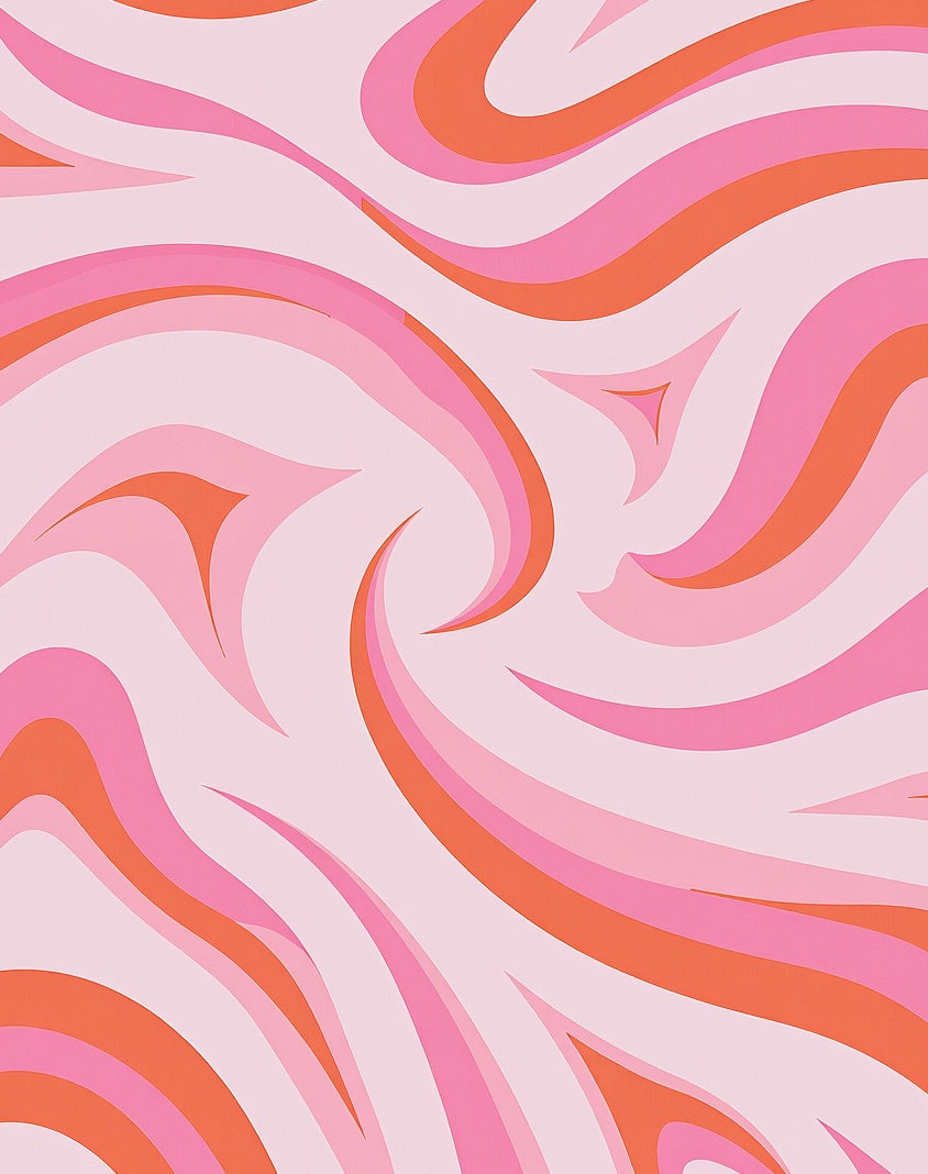 Pink and Orange Swirl Pattern Rug